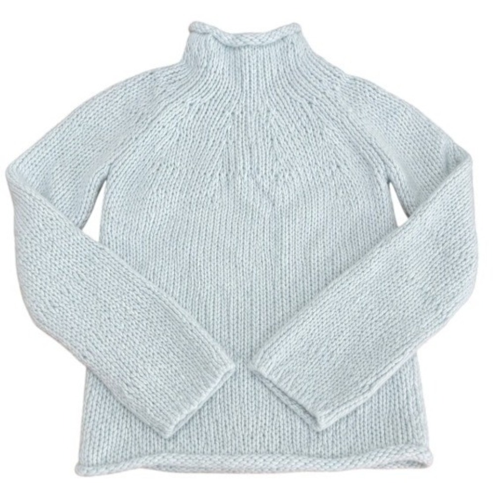 Vintage Express Womens Roll Neck Lambswool Angora Chunky Knit Sweater Cozy M